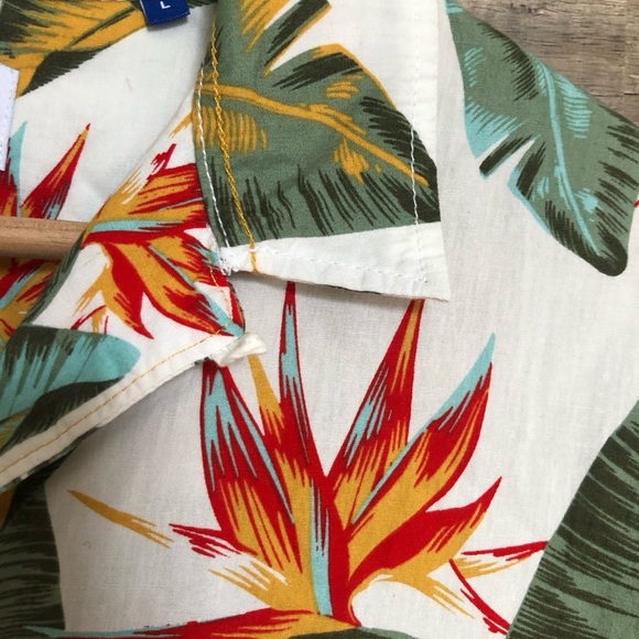 Jack and Jones Cotton Short Sleeved Tropical Print Button Down Shirt Large - Picture 4 of 8